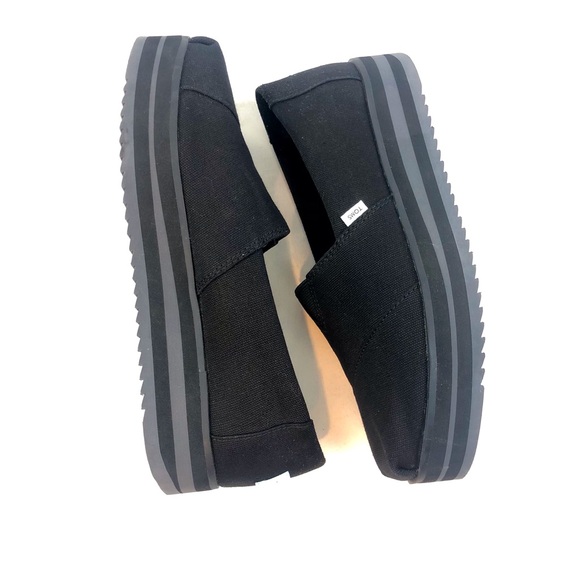 Toms Black Alp Midform Canvas Shoes - Picture 3 of 16